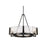 Golden Aenon 6-Lt Chandelier, Matte Black/Hammered Water Glass