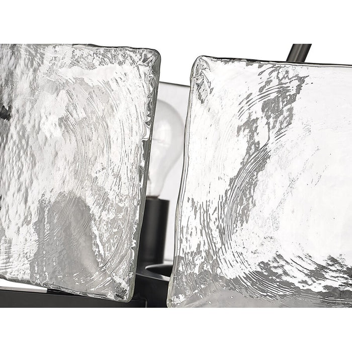 Golden Aenon 6-Lt Chandelier, Matte Black/Hammered Water Glass