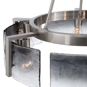 Golden Lighting Aenon 27.75in 6-Light Chandelier | Rustic Pewter and Smoky Water Glass | Dining Room & Foyer | Model 3164-6 PW-SWG