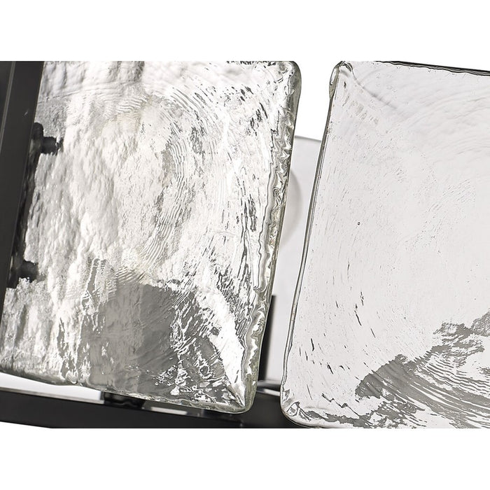 Golden Aenon 6-Lt Semi-Flush, Matte Black/Hammered Water Glass