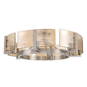 Golden Lighting Aenon 27in 6-Light Semi-Flush Mount | Rustic Pewter and Amber Water Glass | Entryway & Kitchen | Model 3164-6SF PW-AWG