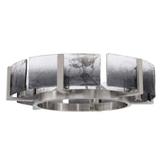 Golden Lighting Aenon 27.75in 6-Light Semi-Flush Mount | Rustic Pewter and Smoky Water Glass | Foyer & Dining Room | Model 3164-6SF PW-SWG