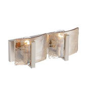 Golden Lighting Aenon 14in 2-Light Vanity Light | Rustic Pewter and Amber Water Glass | Bathroom Vanity & Powder Room | Model 3164-BA2 PW-AWG