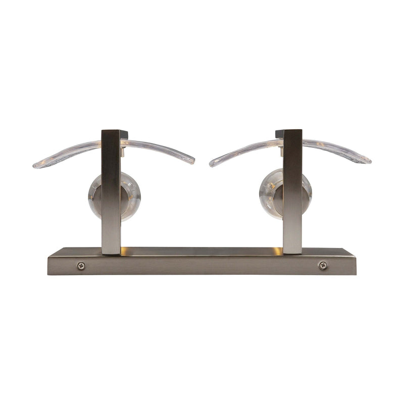 Golden Lighting Aenon 2-Light Vanity Light | Rustic Pewter and Hammered Water Glass | Bathroom Vanity & Powder Room | Model 3164-BA2 PW-HWG