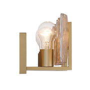 Golden Lighting Aenon 22in 3-Light Vanity Light | Rustic Brushed Champagne Brass and Amber Water Glass | Bathroom | Model 3164-BA3 BCB-AWG
