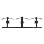 Golden Lighting Aenon 22in 3-Light Vanity Light | Rustic Matte Black and Amber Water Glass | Bathroom | Model 3164-BA3 BLK-AWG