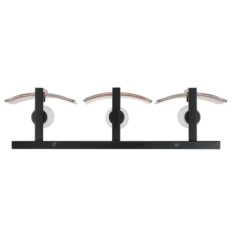 Golden Lighting Aenon 22in 3-Light Vanity Light | Rustic Matte Black and Amber Water Glass | Bathroom | Model 3164-BA3 BLK-AWG