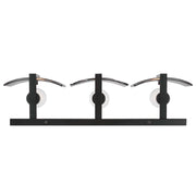 Golden Lighting Aenon 22in 3-Light Vanity Light | Rustic Matte Black and Smoky Water Glass | Bathroom Vanity & Powder Room | Model 3164-BA3 BLK-SWG