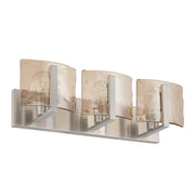Golden Lighting Aenon 22in 3-Light Vanity Light | Rustic Pewter and Amber Water Glass | Bathroom Vanity & Powder Room | Model 3164-BA3 PW-AWG