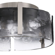 Golden Lighting Aenon 15in 3-Light Flush Mount | Rustic Pewter and Smoky Water Glass | Hallway & Bathroom | 15 x 15 x 6.88 in | Model 3164-FM PW-SWG