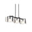 Golden Aenon 3-Light Linear Pendant, Black/Hammered Water Glass - 3164-LPBLK-HWG