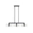 Golden Aenon 3-Light Linear Pendant, Black/Hammered Water Glass
