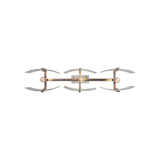 Golden Aenon 3-Light Linear Pendant, Pewter/Hammered Water Glass