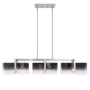 Golden Lighting Aenon 40in 3-Light Island Light | Rustic Pewter and Smoky Water Glass | Kitchen Island | 40.5 x 8.88 x 8.13 in | Model 3164-LP PW-SWG
