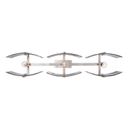 Golden Lighting Aenon 40in 3-Light Island Light | Rustic Pewter and Smoky Water Glass | Kitchen Island | 40.5 x 8.88 x 8.13 in | Model 3164-LP PW-SWG