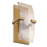 Golden Lighting Aenon 2-Light Wall Sconce | Rustic Brushed Champagne Brass and Amber Water Glass | Hallway & Bathroom | Model 3164-WSC BCB-AWG