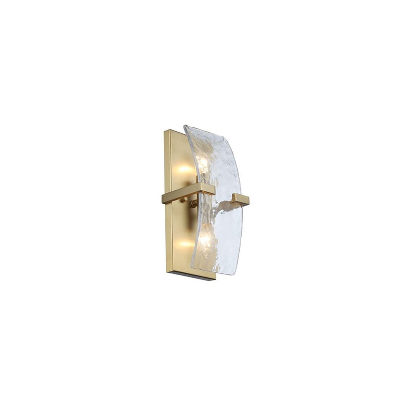 Golden Aenon 2-Lt Wall Sconce, Champagne Bronze/Water Glass