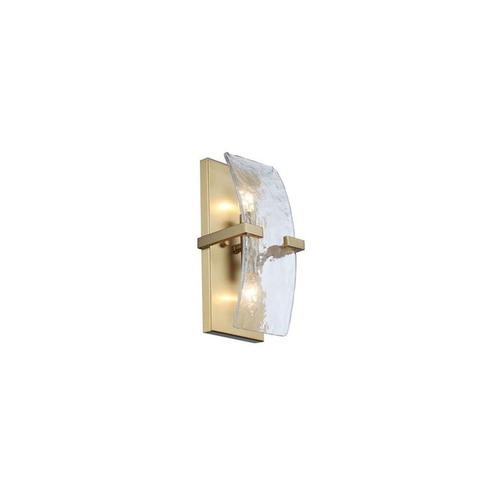 Golden Aenon 2-Lt Wall Sconce, Champagne Bronze/Water Glass