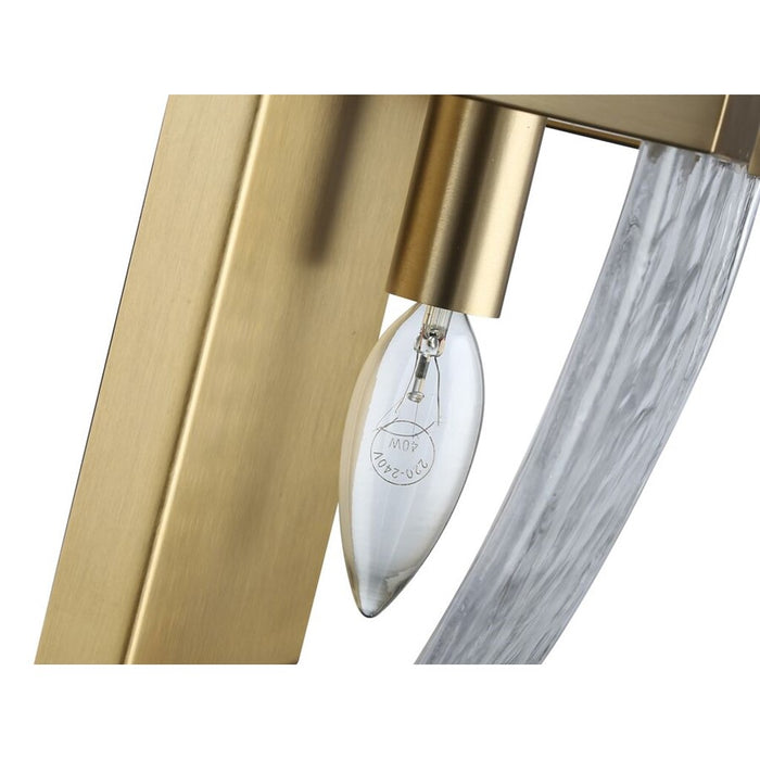 Golden Aenon 2-Lt Wall Sconce, Champagne Bronze/Water Glass