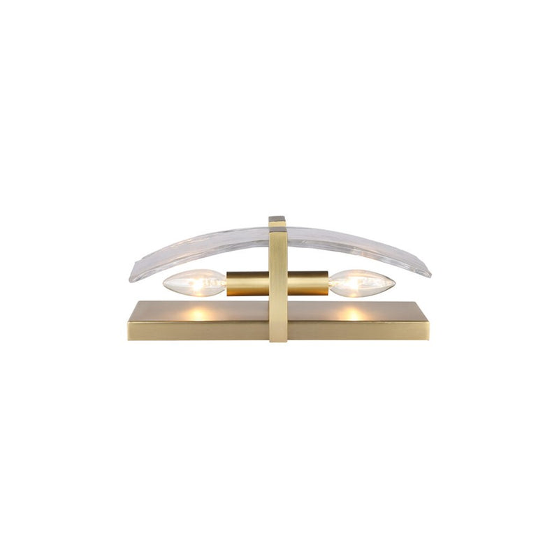 Golden Aenon 2-Lt Wall Sconce, Champagne Bronze/Water Glass