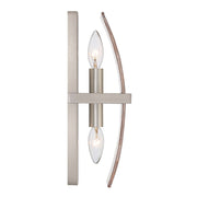 Golden Lighting Aenon 2-Light Wall Sconce | Rustic Pewter and Amber Water Glass | Bathroom & Hallway Accent Light | Model 3164-WSC PW-AWG