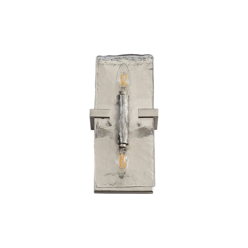 Golden Aenon 2-Light Wall Sconce, Pewter/Hammered Water Glass - 3164-WSCPW-HWG