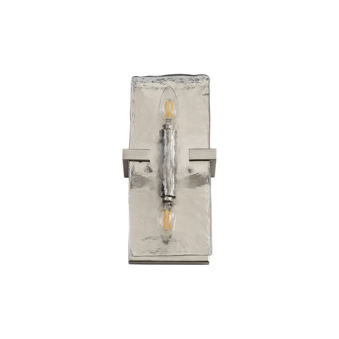 Golden Aenon 2-Light Wall Sconce, Pewter/Hammered Water Glass - 3164-WSCPW-HWG