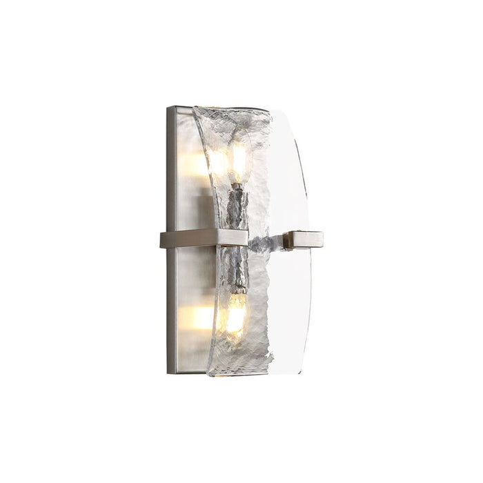 Golden Aenon 2-Light Wall Sconce, Pewter/Hammered Water Glass