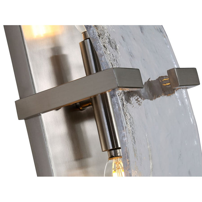 Golden Aenon 2-Light Wall Sconce, Pewter/Hammered Water Glass