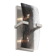 Golden Lighting Aenon 13in 2-Light Wall Sconce | Rustic Pewter and Smoky Water Glass | Hallway & Bathroom | Model 3164-WSC PW-SWG