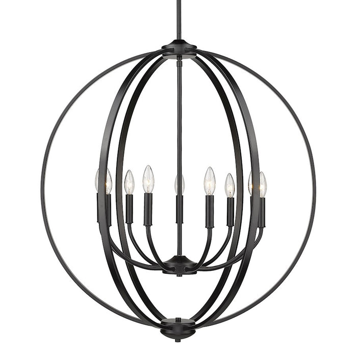 Golden Lighting Colson Blk 9 Light Chandelier, Matte Black