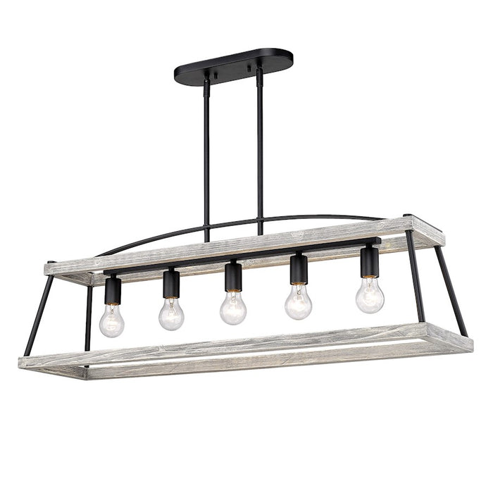 Golden Lighting Teagan 5 Light Linear Pendant, Black