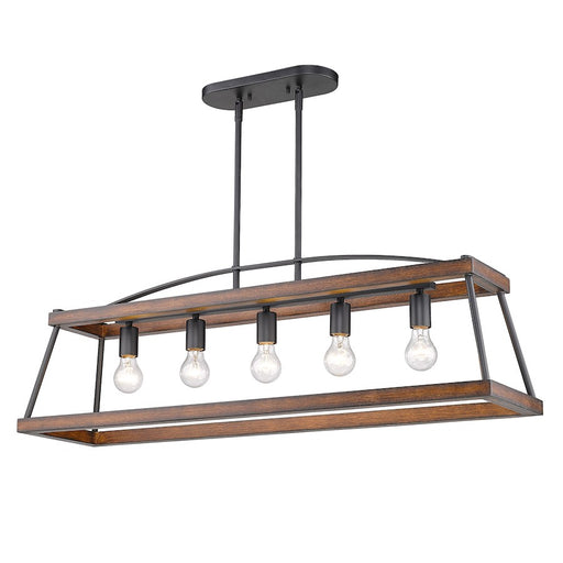 Golden Lighting Teagan 5 Light Linear Pendant, Black