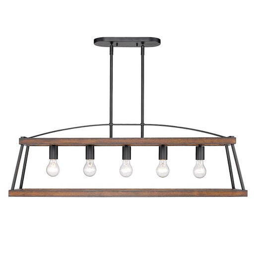 Golden Lighting Teagan 5 Light Linear Pendant, Black