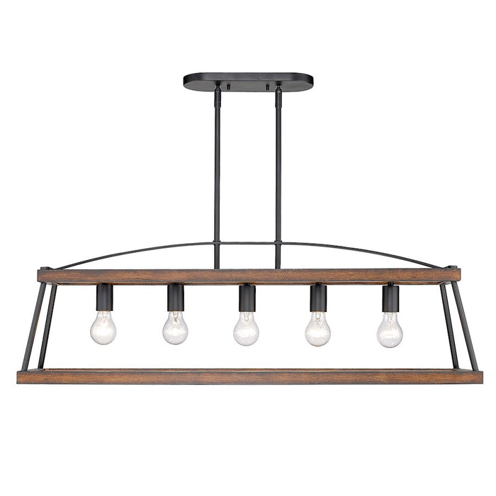 Golden Lighting Teagan 5 Light Linear Pendant, Black