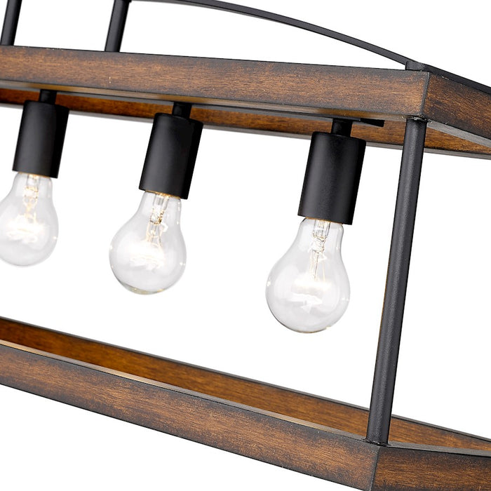 Golden Lighting Teagan 5 Light Linear Pendant, Black