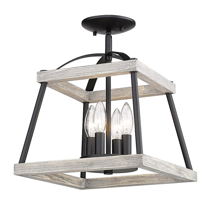 Golden Lighting Teagan 3 Light Semi Flush, Black
