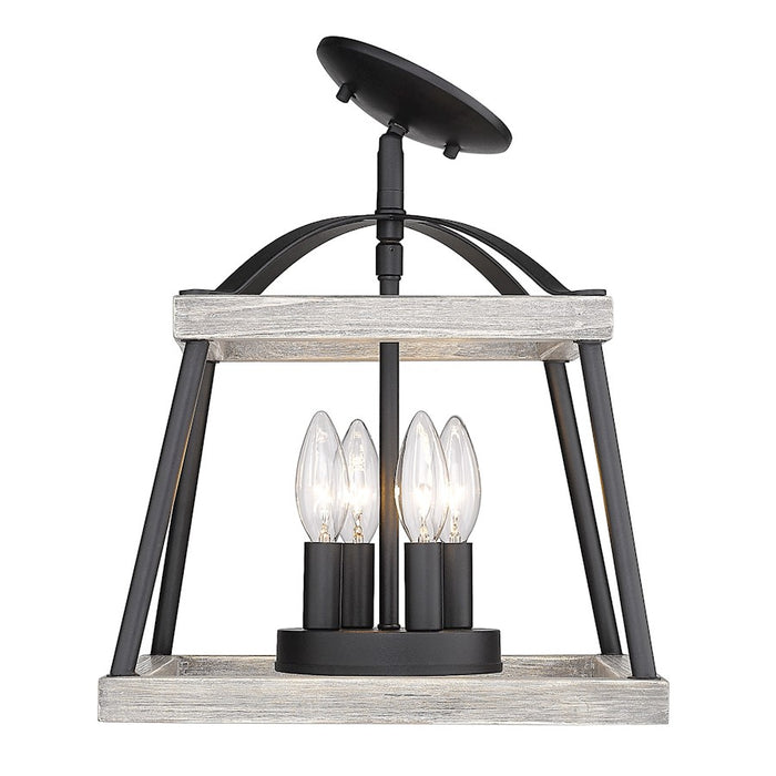 Golden Lighting Teagan 3 Light Semi Flush, Black