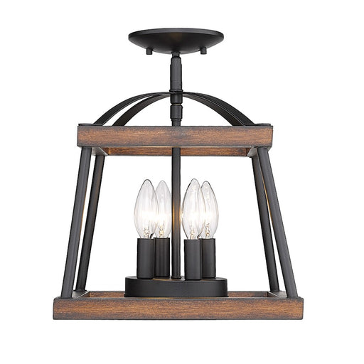Golden Lighting Teagan 3 Light Semi Flush, Black