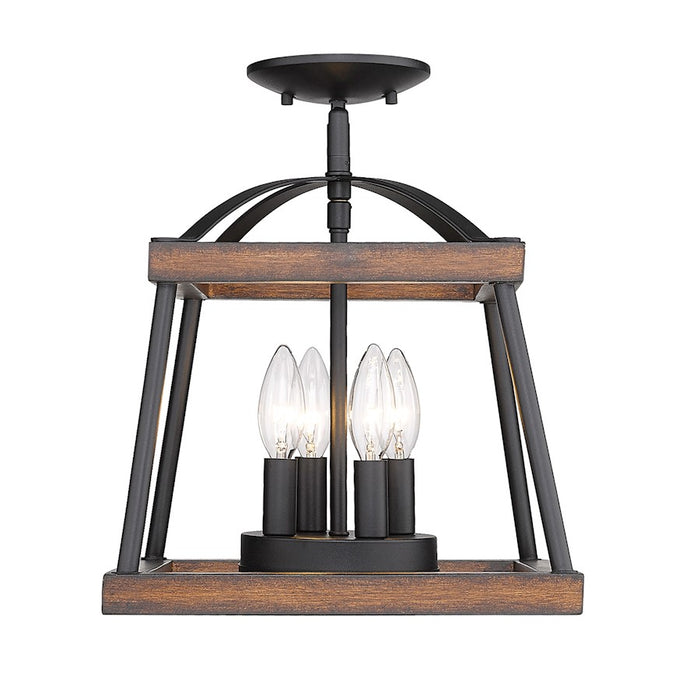 Golden Lighting Teagan 3 Light Semi Flush, Black
