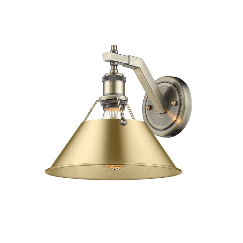 Golden Orwell 1-Light Wall Sconce, Aged Brass/Champagne Bronze - 3306-1WAB-BCB