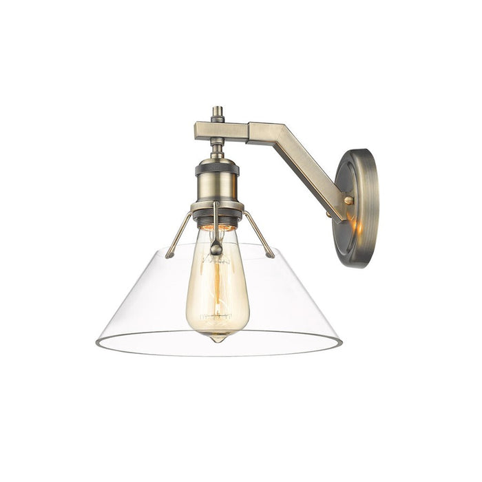 Golden Orwell 1-Light Wall Sconce, Aged Brass/Clear Glass