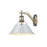 Golden Lighting Orwell 1-Light Wall Sconce, Aged Brass/Dusky Blue