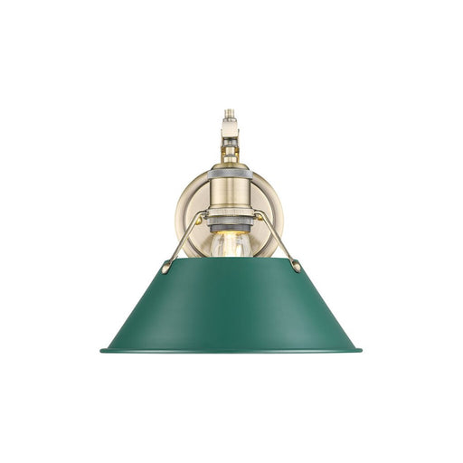 Golden Lighting Orwell 1-Light Wall Sconce, Aged Brass/Pine Green - 3306-1WAB-GN