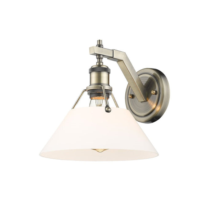 Golden Lighting Orwell 1-Light Wall Sconce, Aged Brass/Opal Glass - 3306-1WAB-OP