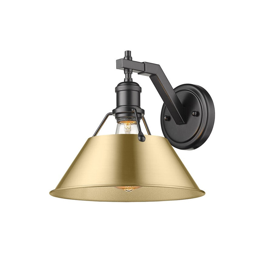 Golden Orwell 1-Light Wall Sconce, Matte Black/Champagne Bronze - 3306-1WBLK-BCB