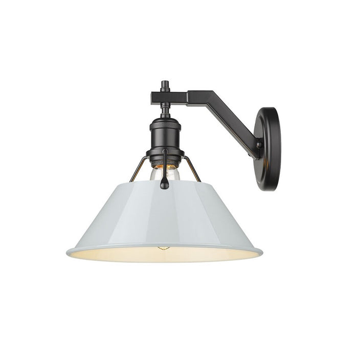 Golden Orwell 1-Light Wall Sconce, Matte Black/Dusky Blue