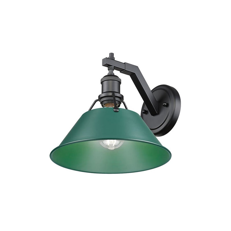 Golden Orwell 1-Light Wall Sconce, Matte Black/Pine Green