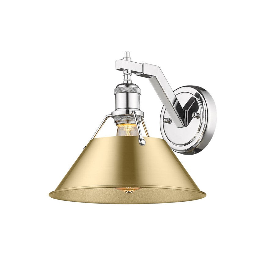 Golden Orwell 1-Lt Wall Sconce, Chrome/Brushed Champagne Bronze - 3306-1WCH-BCB