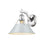 Golden Lighting Orwell 1-Light Wall Sconce, Chrome/Dusky Blue - 3306-1WCH-DB
